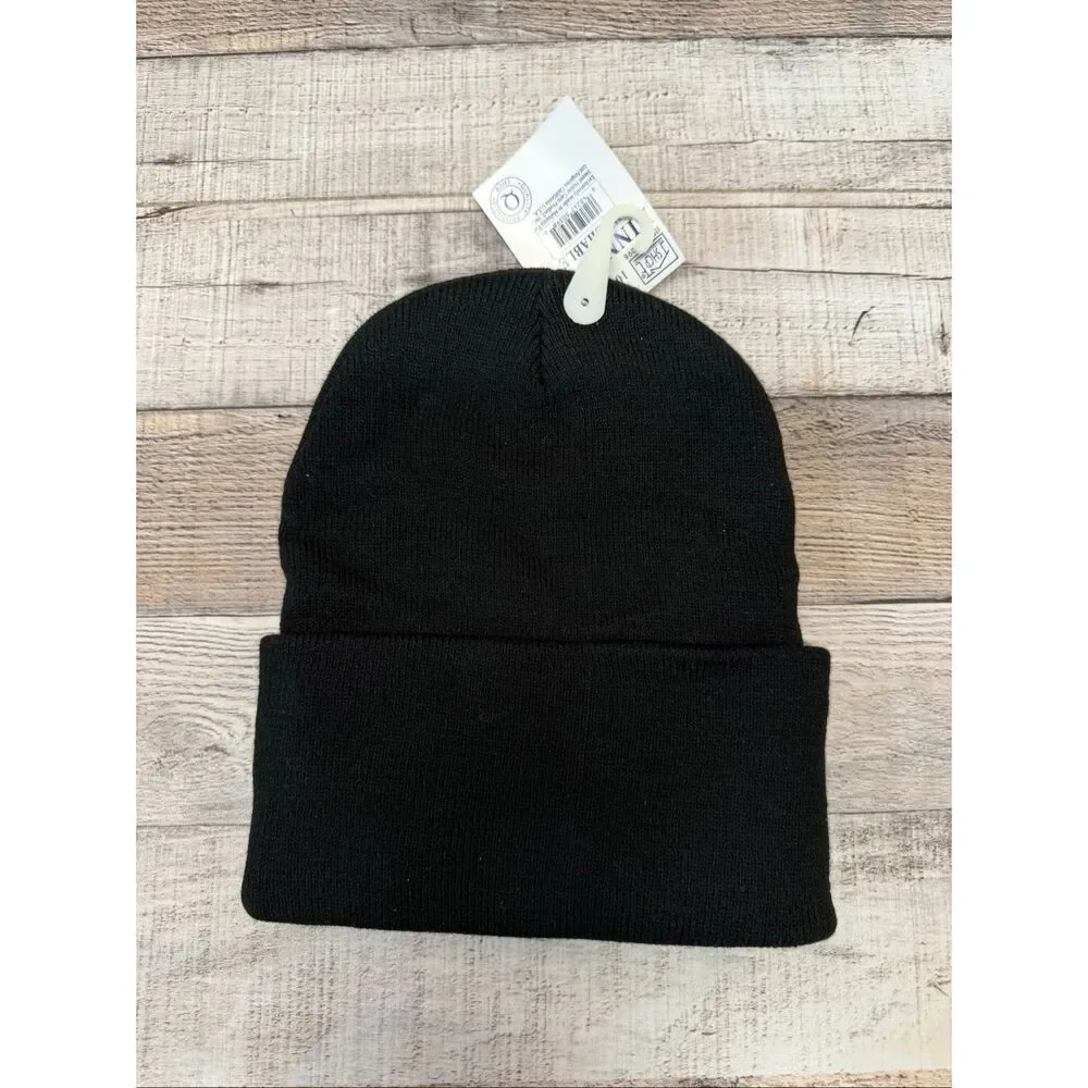 USA Flag Eagle Beanie Washable Adult Black Knit 100% Acrylic Ski Snow Outdoors